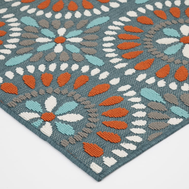 Mainstays Outdoor Area Rug, Multicolor Medallion, Polypropylene