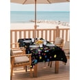 thumbnail image 2 of Outdoor Tablecloth with Umbrella Hole for Patio/Picnic/Party/Camping, Colorful Polka Dot Waterproof Table Cloth Rectangle Table Cover Washable, Cartoon Cute Abstract Graffiti Black (54"x 80"), 2 of 8
