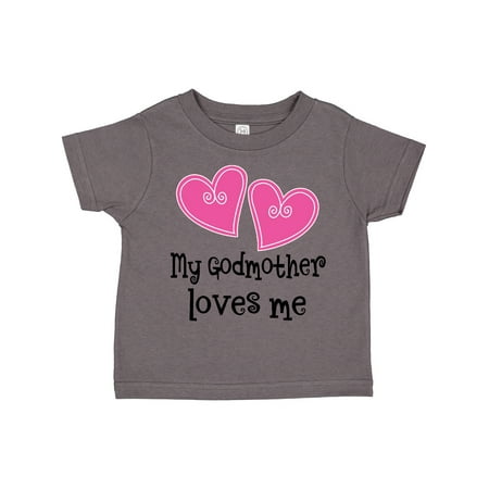 

Inktastic My Godmother Loves Me Hearts Gift Toddler Toddler Girl T-Shirt