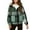 Green, variant on BFHHYA Boys Girls Sherpa-lined Plaid Hoodie Kids Teen Fall Winter Zip-Up Casual Hooded Jacket Long Sleeve Outerwear with Pockets for Playdates (4-15Y)