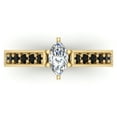 thumbnail image 4 of Marquise Cut Black Diamond Rings Gift Ring Box Authenticity Cards 3/4 CT TW 14K Gold (F,VS1), 4 of 5