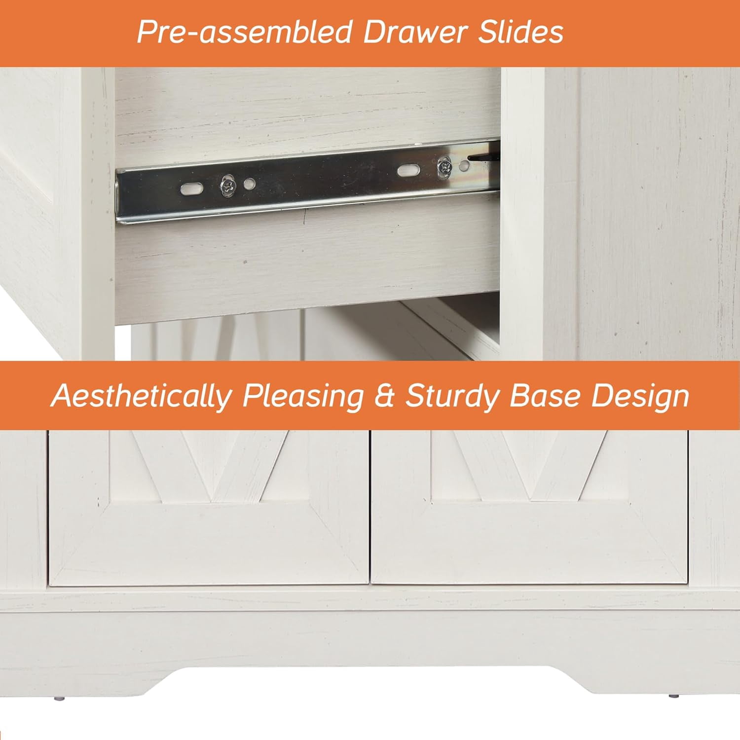 WAMPAT 82.7"W TV Stand for up to 80" TVs,Farmhouse Entertainment Center with Storage Barn Door Cabinet,TV Console Table with Media Cabinet and Drawers for Living Room,Bedroom,Cream White