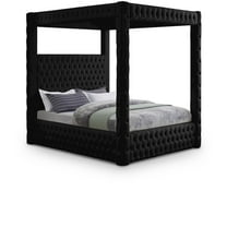 Meridian Furniture Royal King Contemporary Fabric Canopy Beds, Black