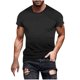 thumbnail image 1 of Camisetas de Manga Larga para Hombres Imprimir Fallow Cuello Redondo Camiseta, Moda Casual Manga Corta Mezcla de Algodón/Lino, 1 of 9
