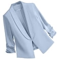 thumbnail image 2 of Soki Women 3/4 Sleeve Blazer Open Front Cardigan Jacket Work Office Blazer, 2 of 5