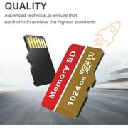 Micro SD Card 1024 TF Card Class 10 Micro SD Memory Cards 1024 High Speed with SD Card Adapter for Camera,GOPRO,Smartphone 3-pack