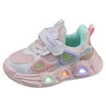 thumbnail image 6 of Toddler Walking Shoes Baby Boys Girls LED Light up Hook and Loop Mesh Sneakers Lightweight Casual Tennis Athletic Shoes Pink 8 Toddler, 6 of 6