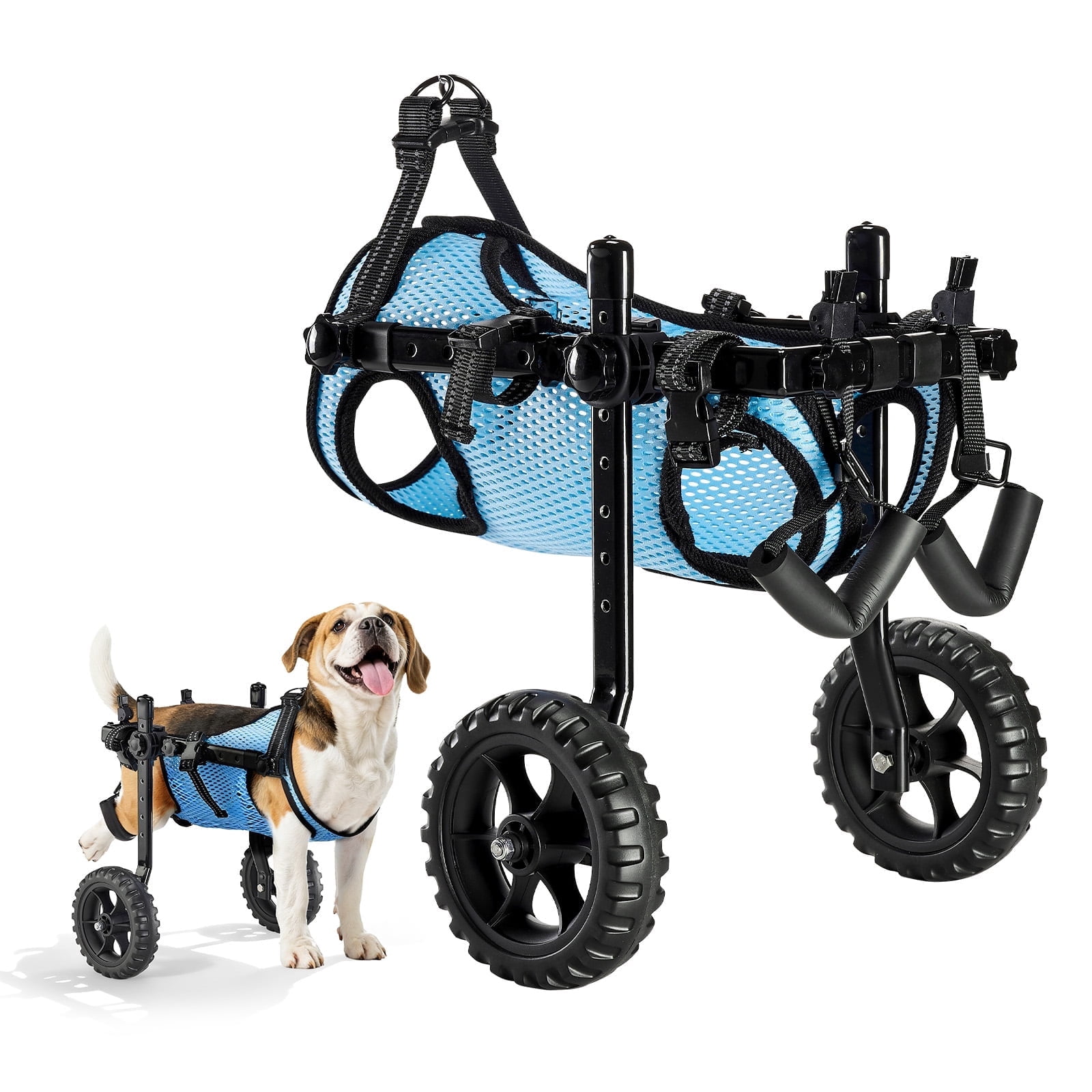 VEVOR Dog Wheelchair for Back Legs Adjustable 2 Wheels Pet Wheelchair Lightweight Dog Cart with Shock-Absorbing Wheels Mobility Support Wheel Chair for Disabled Injured Dogs up to 22lbs Small