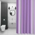 thumbnail image 4 of Farmhouse Purple Shower Curtain for Bathroom Decor, White Stripe Waterproof Fabric Shower Curtain, 72"x72" Set with 12 Hooks, 4 of 9