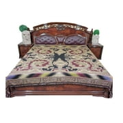 Mogul Bohemian Bedding Pashmina Wool Black Red Paisley Ethnic Moroccan Blanket Throw