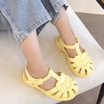 thumbnail image 4 of Xfvqtps Kids Girls Jelly Sandals Closed Toe Princess Flat Summer Beach Waterproof Fisherman Gladiator Sandals, 4 of 9