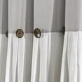 thumbnail image 3 of Lush Decor Linen Button Farmhouse Chic Solid Color Cotton Blend 3" Rod Pocket Light Filtering Window Curtain For Living Room and Bedroom, Gray/White, 108"L x 40"W, Single Panel, 3 of 6