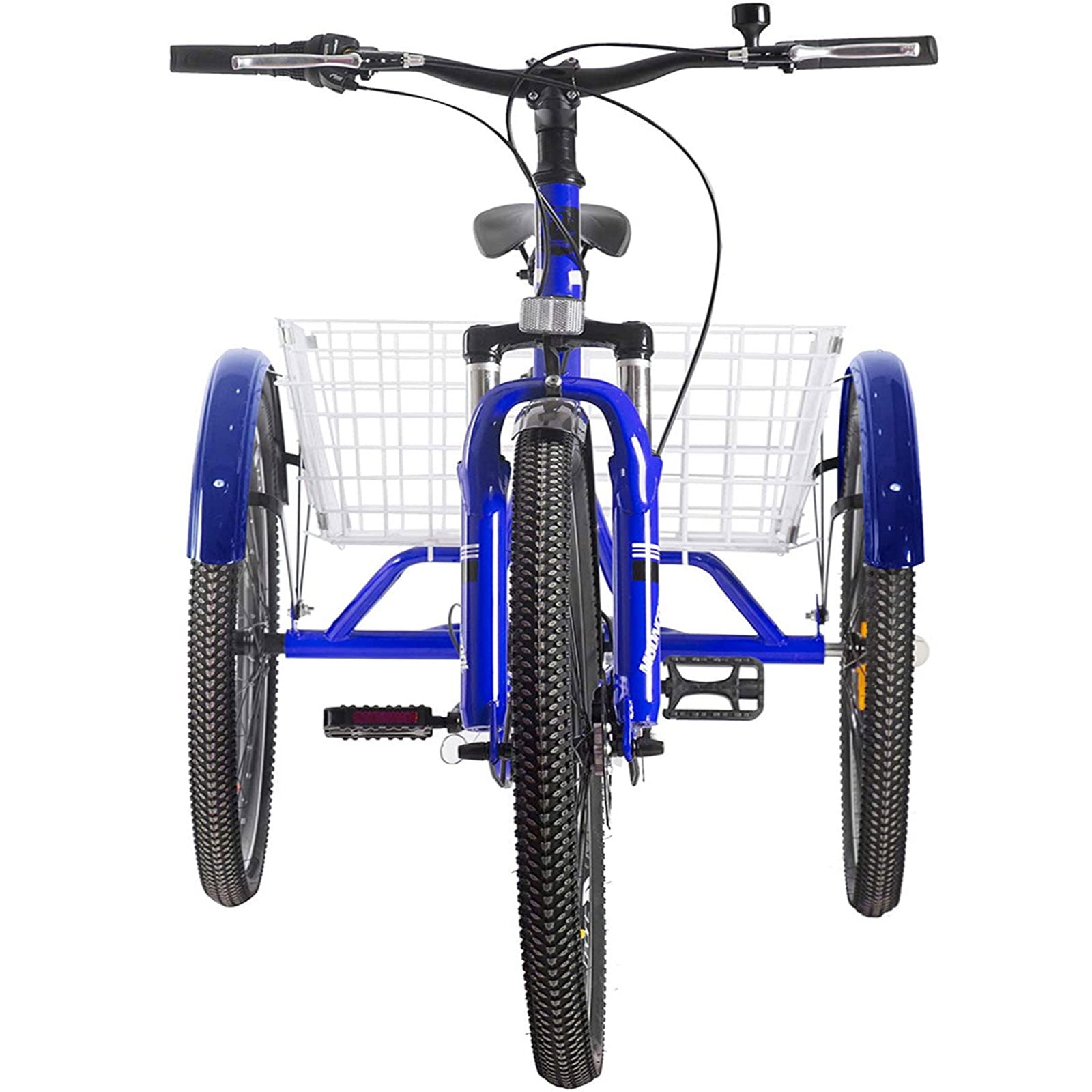 MOPHOTO 24" Adult Mountain Tricycle, 7 Speed 3 Wheel Cruiser Bicycle,Adult Tricycle,Exercise Women's Trike, Rear Storage Basket,Exercise Men's Women's Tricycles