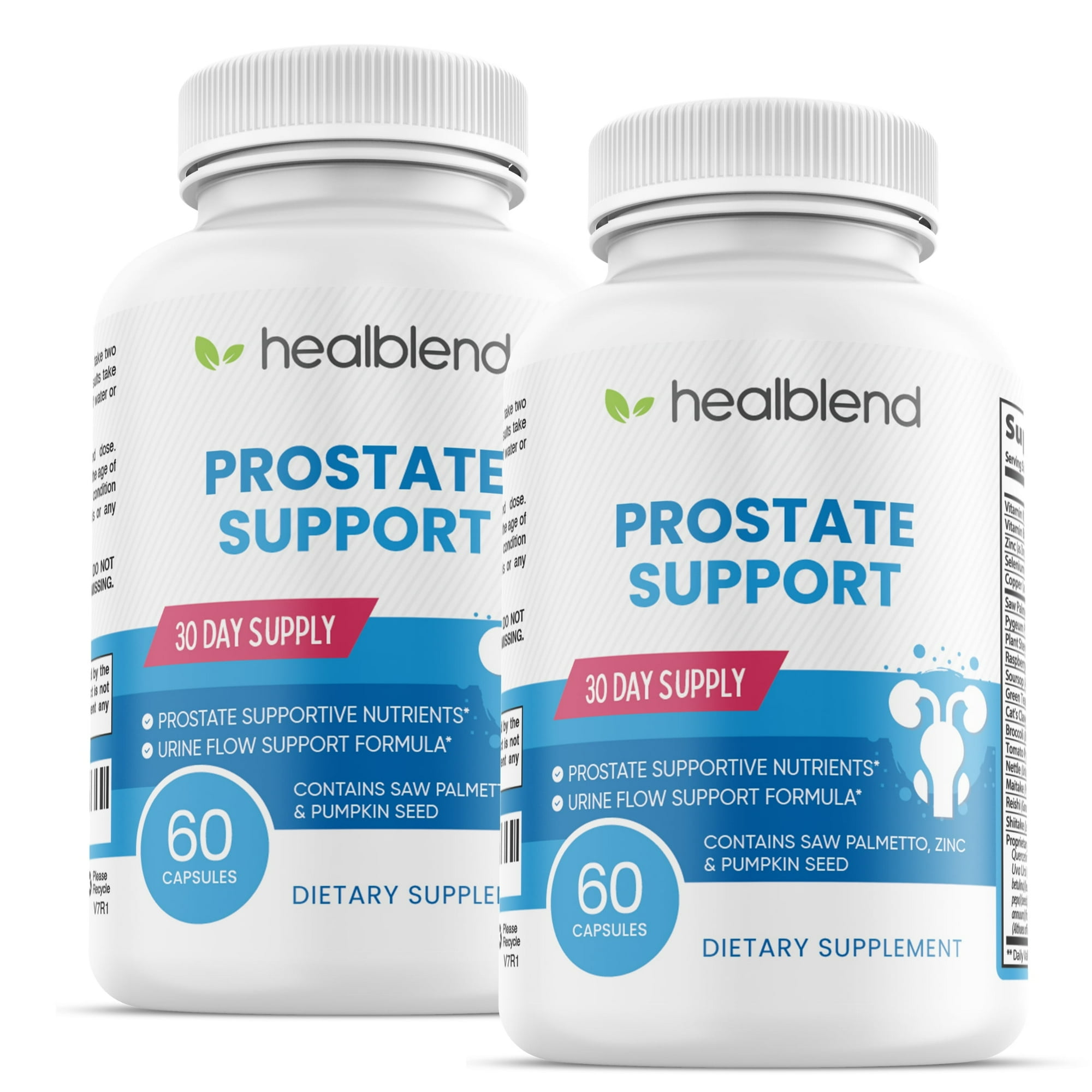 Healblend Prostate Support Supplement for Men - Improves Urinary Health, Bladder Discomfort, Promotes Sleep with Pygeum and Saw Palmetto - 60 Capsules (2 Pack)
