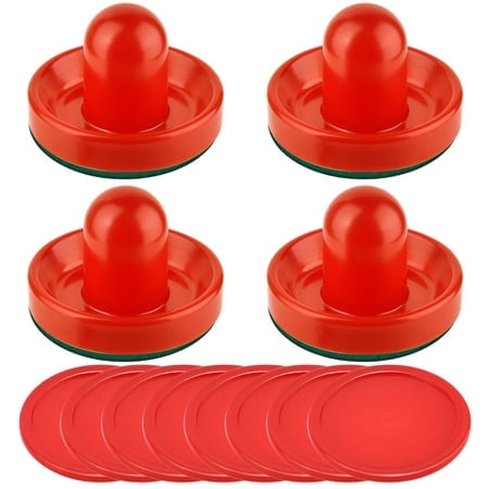 Coopay Poussoirs de Hockey sur Air et Palets de Hockey sur Air Rouges Poignées de But Palettes Accessoires de Remplacement pour Tables de Jeu (4 Striker 8 Palets) (Rouge)