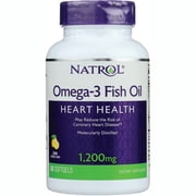 Natrol Heart Health Omega-3 Fish Oil, Lemon Flavor 1200mg, 60 Softgels