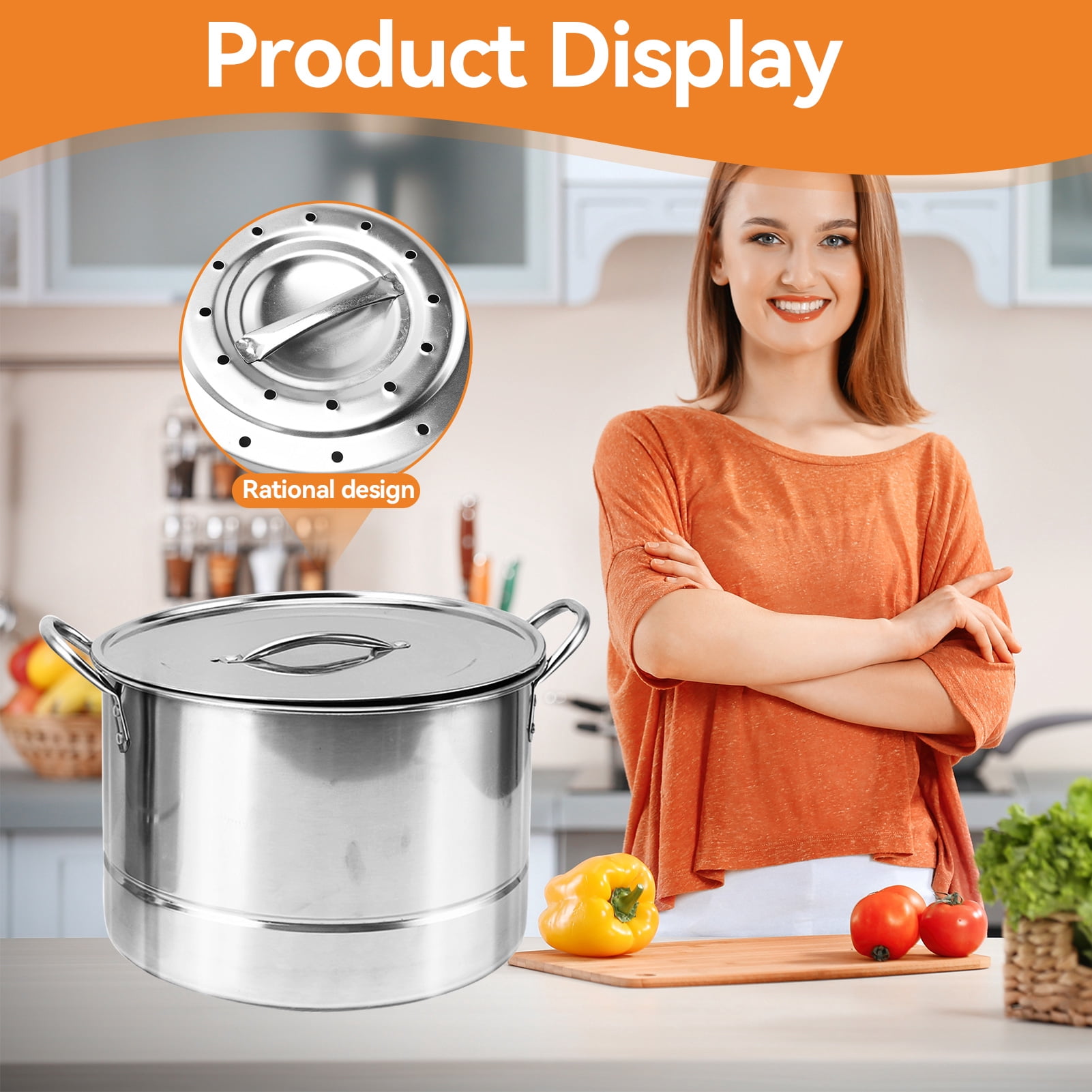 4Pcs Stainless Steel Stock Pot Set with Lids 11Qt 9Qt 7Qt 5.5Qt Sauce Stockpot For Electric, Gas, Induction, Ceramic Kitchen Cookware