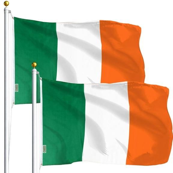 G128-(2pk) 3x5 ft Ireland Irish Country Flag for Outdoor or Indoor with Grommet- Pole Excluded
