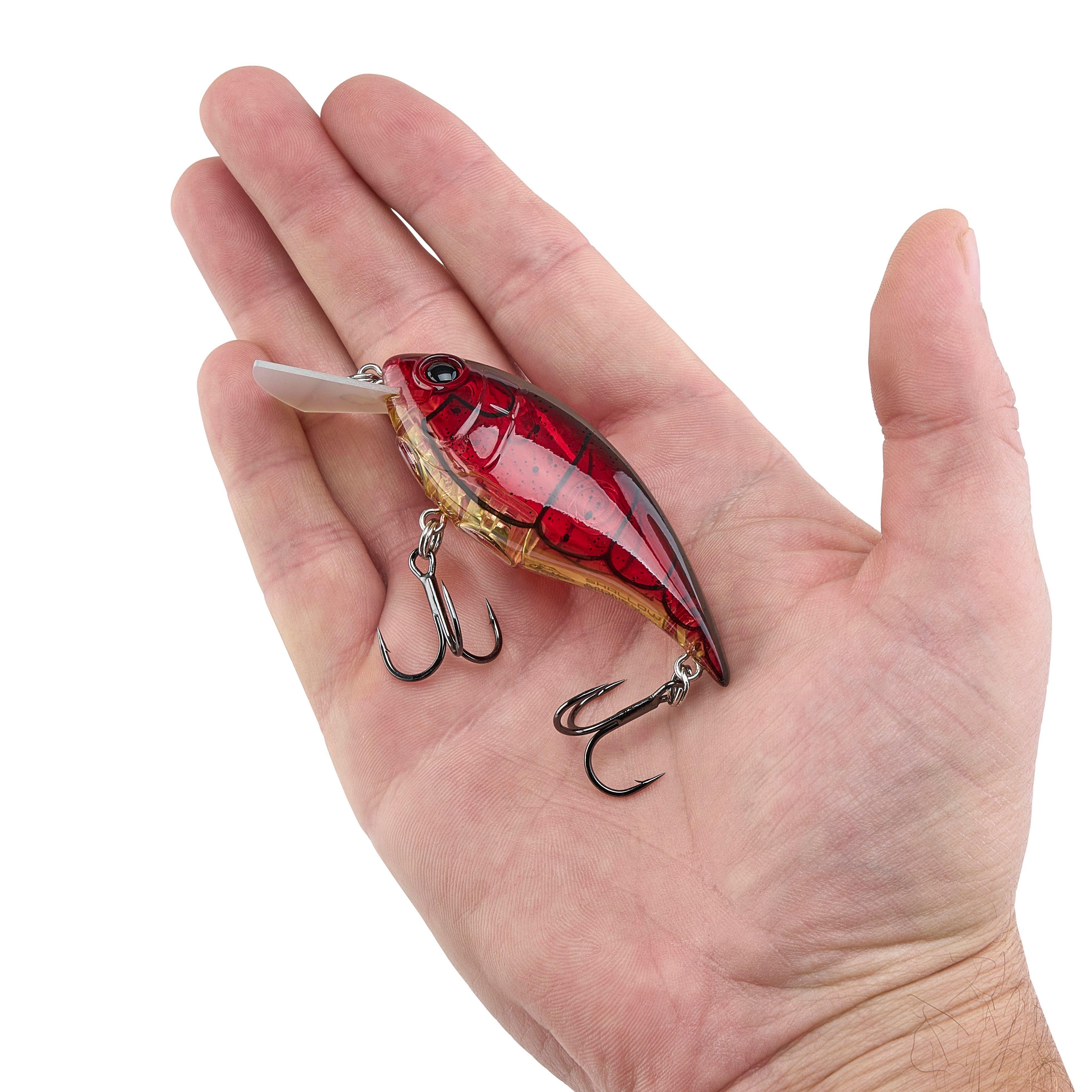 Shallow Money Badger Fishing Crankbait, 2.75 in, Ghost Red Craw