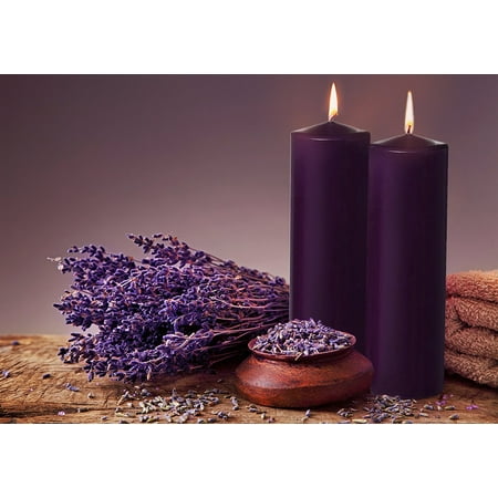 Lavendar Scented Candles, 6 inch pillar candle, gift wrapped (2