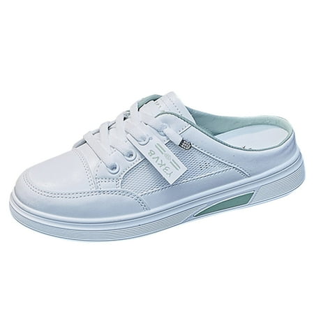 OJSFQUFP Womens Walking Shoes Small White Shoes for Women with Thick Soles and Mesh for Breathability Casual Comfort and Half Support Slip On Loafers for Women Green 37