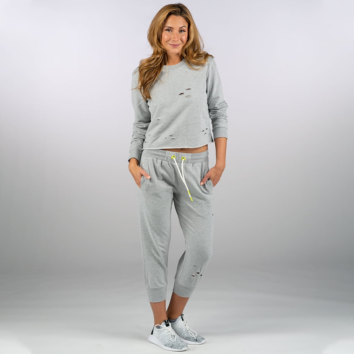 distressed jogger set