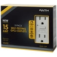 thumbnail image 6 of Faith 15A GFCI Outlets, Slim, GFI Receptacles, White, 3 Pack, 6 of 6