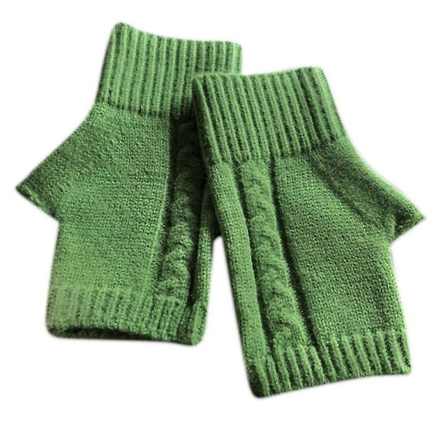 Manoplas sin dedos tejidas, guantes elásticos de ganchillo, guantes cálidos para montar en invierno