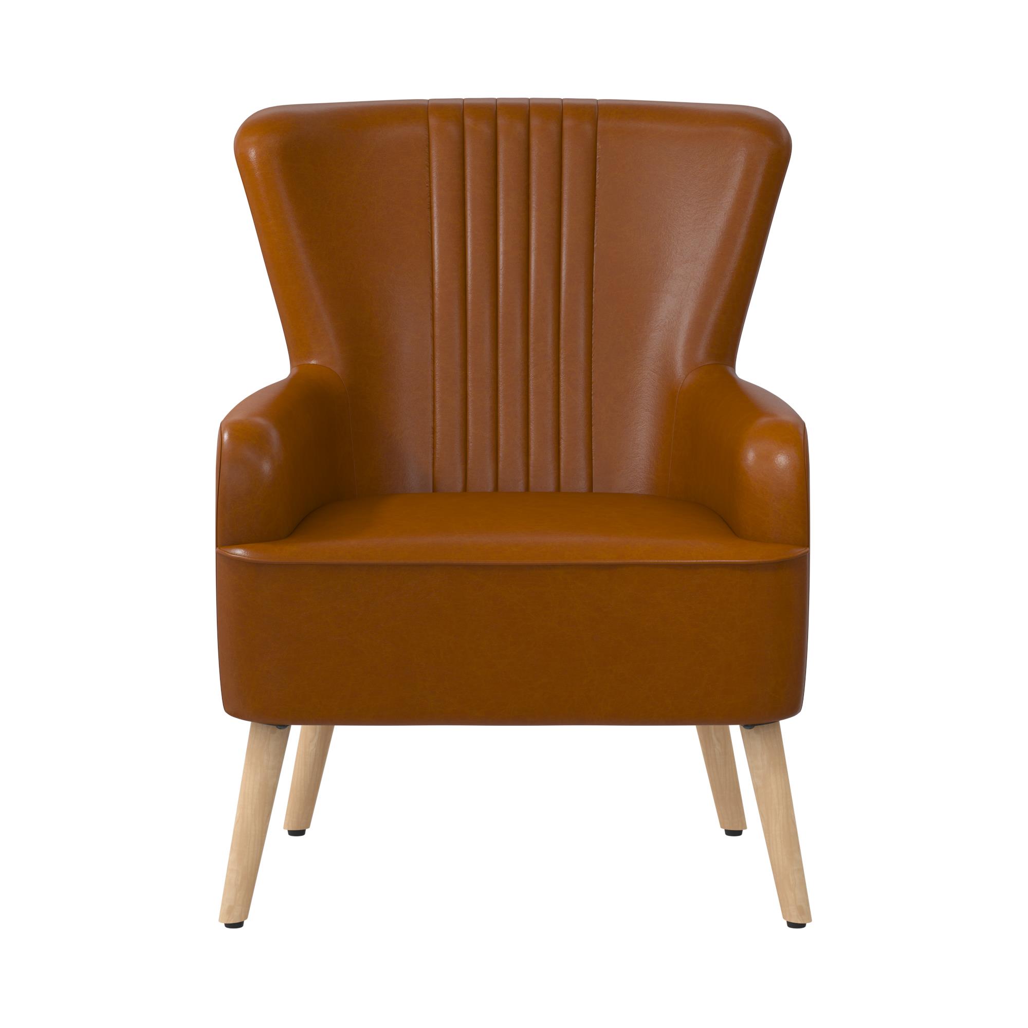 Novogratz William Accent Chair, Camel Faux Leather - image 4 of 15
