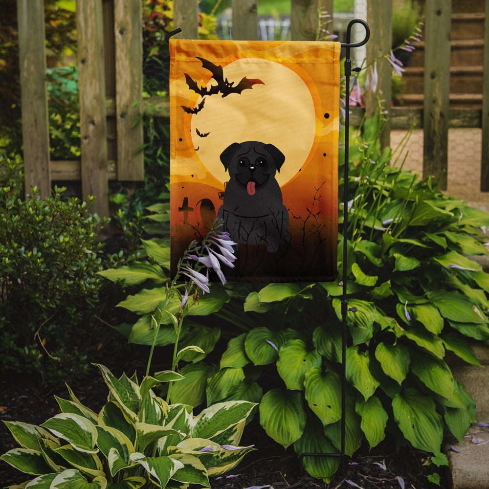 Caroline's Treasures BB4272GF Halloween Pug Black Flag Garden Size , Small, multicolor