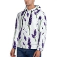 thumbnail image 3 of Sikiie Lavender Flowers Men's Hoodie, Essentials Hoodie, Sweatshirt, Pullover Hooded Sweatshirt for Men-4X-Large, 3 of 7