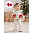 thumbnail image 5 of BemeyourBBs Baby Girl Striped Christmas Romper Long Sleeve Bodysuit with Headband, 5 of 9