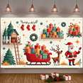 thumbnail image 3 of Colorful Theme Christmas Banner Decorative Design Snowman Banner Gift Prop for Holiday Celebration Winter Festival Indoor Decoration, 3 of 9