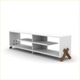 thumbnail image 6 of TV Furniture Mid-Century Modern 57in TV Stand 4 Open Shelves Walnut/White | Walnut | TV Size Ranges, 6 of 6