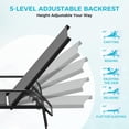thumbnail image 3 of Chaises de Patio Chaises Longues d'Extérieur Ensemble de 6 - Inclinaison Réglable, Textilène Gris, Dossier à 5 Positions pour Bord de Piscine, Jardin (Lot de 6), 3 of 6