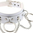 thumbnail image 3 of Collier Ras du Cou Réglable Chaîne Multicouche Pendentif PU Résistant aux Déchirures Gothique Cuir Ras du Cou Fille Femme Punk O Collier Anneau, 3 of 7