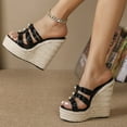 thumbnail image 6 of Women's Sexy New Straw Simple High Slope Sandals Slippers  Waterproof Trolley Model LFD-10368-35U, 6 of 6