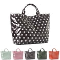 thumbnail image 3 of Polka Dot Glossy Waterproof Tote Bag Large Capacity Handheld Shoulder Bag For Daily Shopping Travel Beach Weekend Outdoor Storage Fashion Accessory Supply, 3 of 5