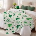 thumbnail image 3 of Throw Blanket Fleece Throw Blanket 40x50in, St. Patrick's Day Shamrock Seamless Soft Lightweight Bed Blankets Vintage Linen Fuzzy Couch Blankets for All Season, 3 of 9