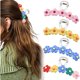 thumbnail image 1 of wonima11 4 Pack Flower Large Hair Claw Clips Spring Summer Floral Hair Accessories for Women Thick Curly Thin Hair (Color + Pink + Blue + Yellow), 1 of 1