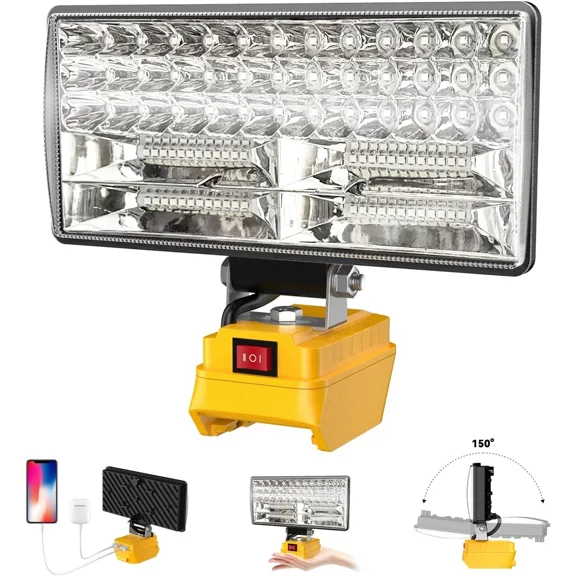 90W LED Work Light for Dewalt 20V Battery Flood Light Camping Lamp Spotlight