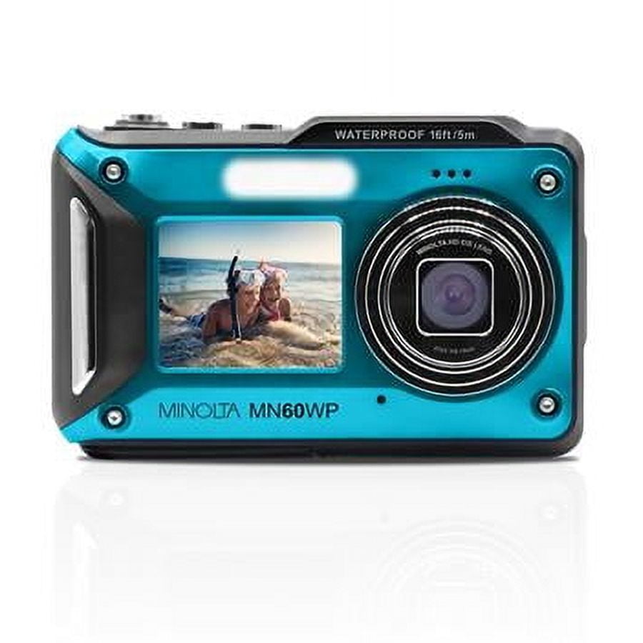 Minolta MN60WP-BL MN60WP 48 MP 4K Ultra HD Waterproof Camera with Wi-Fi & Dual LCD - Blue