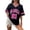 Hot Pink1, variant on Women's Los Graphic Baseball Oversized V-Neck Short Sleeve T-Shirts Casual Loose Sports Tee Tops for Daily Streetwear S-XXL