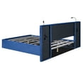 thumbnail image 6 of Queen Size Lift Up Storage Bed with 2 Light and USB Ports, Upholstered Platform Bed with Headboard and Storage Shelves, Hydraulic Storage System, Slats Support, No Box Spring Needed, Blue, 6 of 9