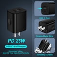 thumbnail image 3 of 25W PD Dual-Port Fast Wall Charger Block with 6FT Type-C Cable, Power Adapter Compatible with iPhone 17/16/15 Pro Max iPad Pro Galaxy S26 Android,Pink, 3 of 7