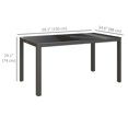 thumbnail image 3 of Outsunny Table à Manger d'Extérieur pour 6, Table de Patio avec Dessus en Verre Trempé, 3 of 9