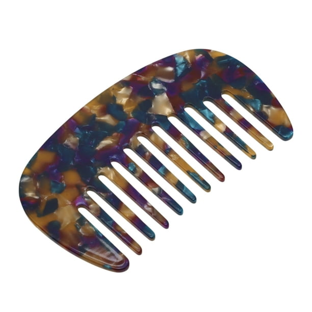 Peine de Cabello de Dientes Anchos Antiestático de Tamaño de Bolsillo para Desenredar Cabello Rizado Grueso Azul Púrpura