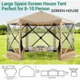 thumbnail image 3 of COBIZI Pop Up Gazebo Screen Tent Screen House for Camping, 12x12 Screen Room with Mosquito Netting, Hub Tent Instant Screened Canopy with Carrying Bag and Ground Stakes, Khaki, 3 of 10