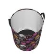 thumbnail image 3 of Balery Halloween Skeleton Round Laundry Basket with Handles Waterproof Freestanding Laundry Hamper for Clothes Toys in the Dorm and Family-Medium, 3 of 8