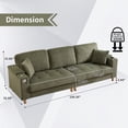 thumbnail image 2 of Bonzy Home 100 inch Modern Corduroy 3-Seater Sofa, Oversized Comfy Couch with USB Charging Port, Hidden Storage, Overstuffed Backrest & Throw Pillows, Green, 2 of 6